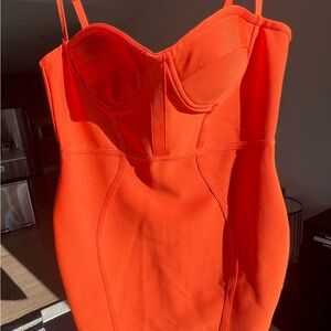 Vibrant Orange Strapless Dress